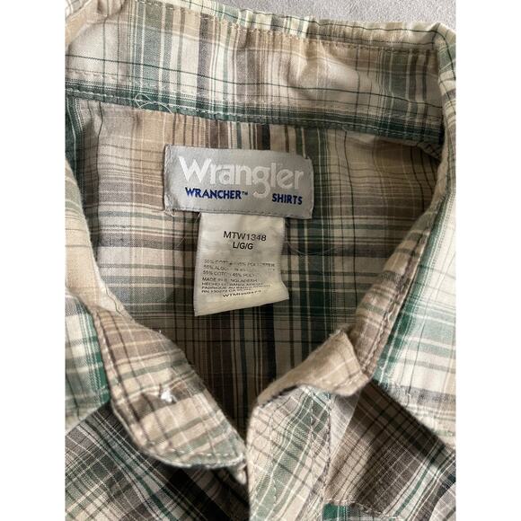 Wrangler Western Plaid Button Down SZ L - Picture 4 of 7